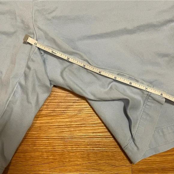 Men’s Peter Millar Chino Flat Front Shorts in Light, Baby Blue, US Waist Size 34 - Picture 4 of 9